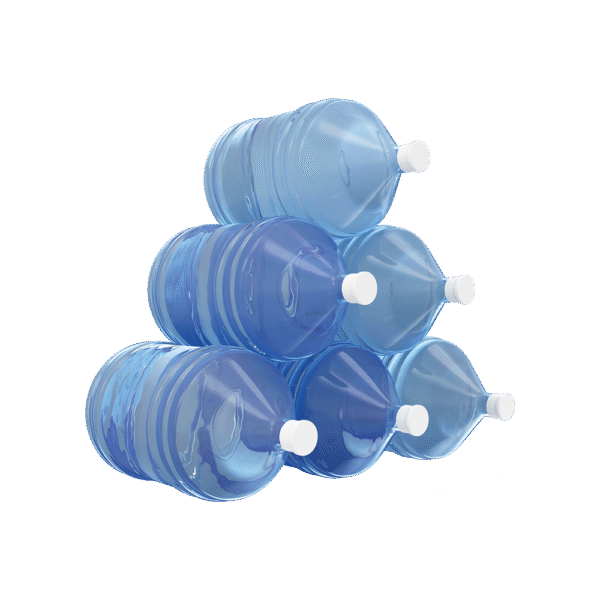 Three bottles of mineral water